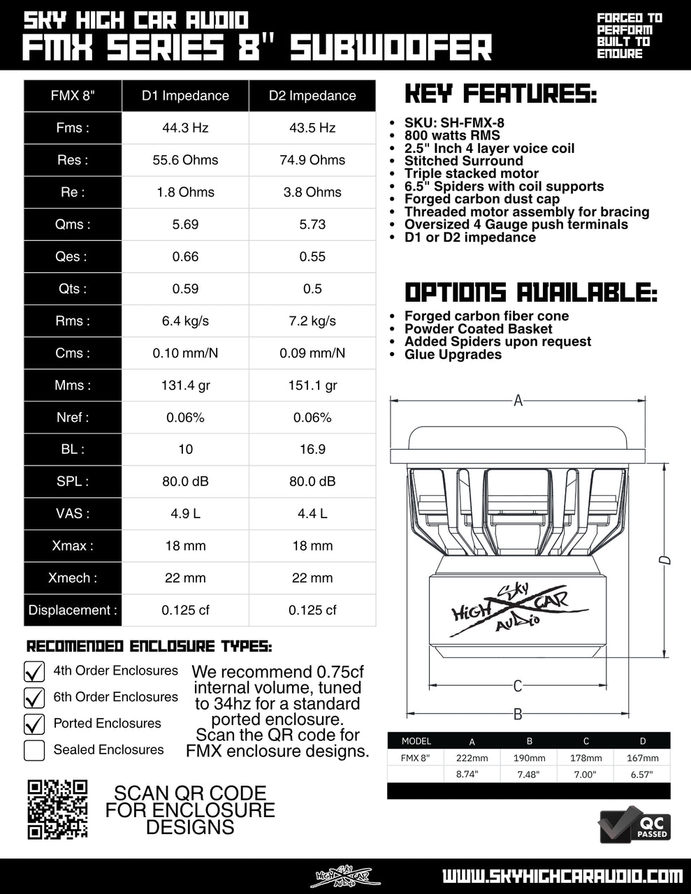 Sky High Car Audio - FMX Series 8”