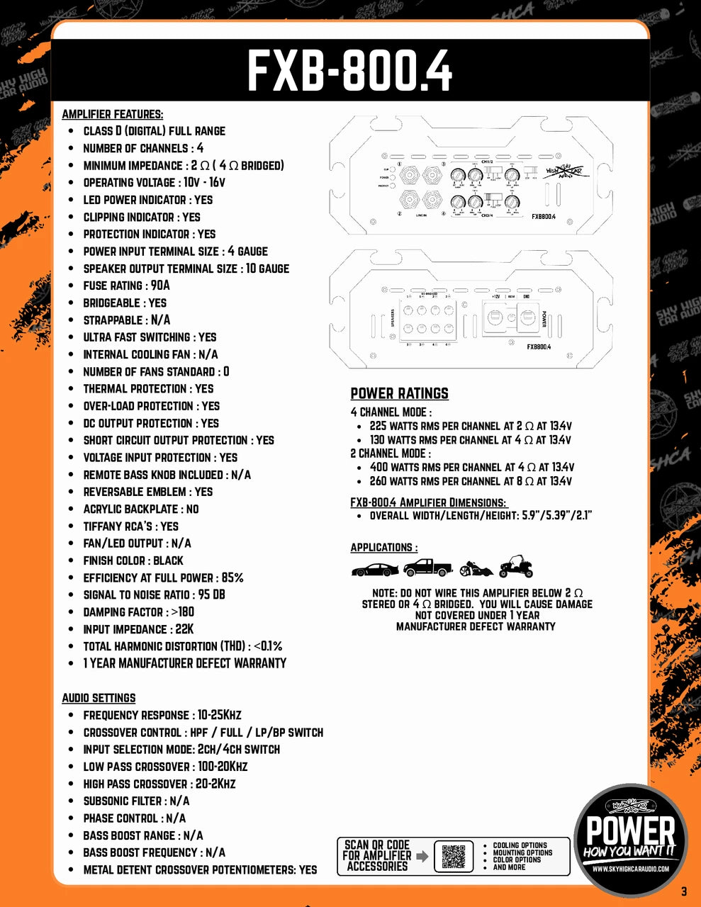 Sky High Car Audio - FXB 800.4