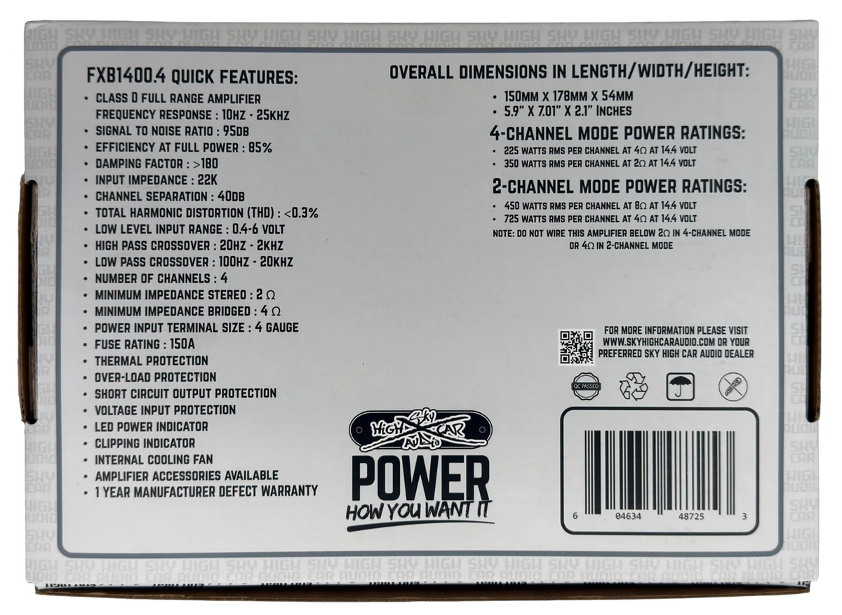 Sky High Car Audio - FXB 1400.4