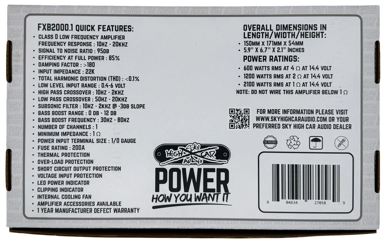 Sky High Car Audio - FXB 2000.1