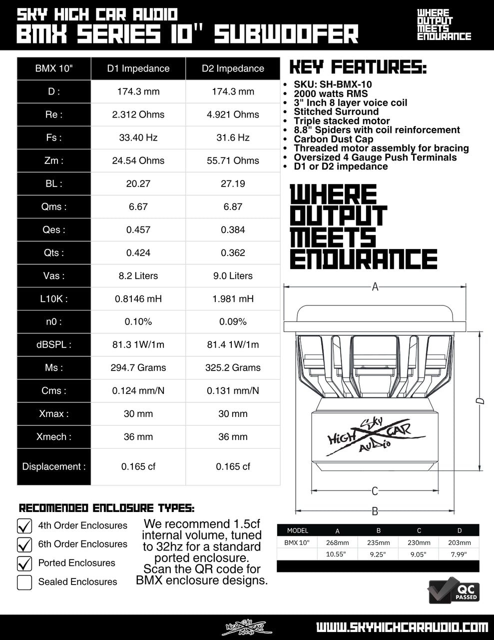 Sky High Car Audio - BMX Series 10”