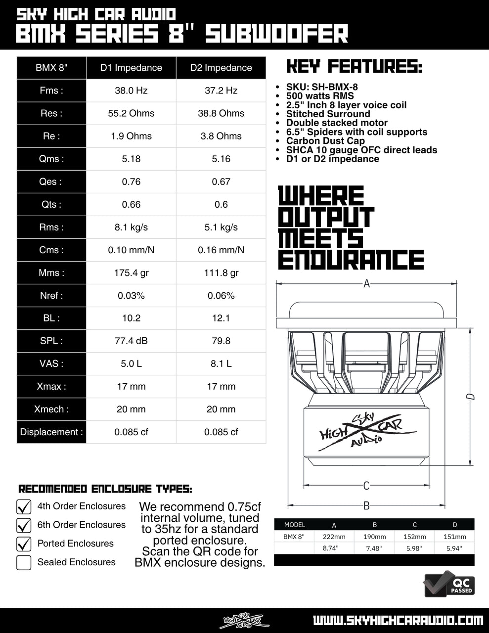 Sky High Car Audio - BMX Series 8”