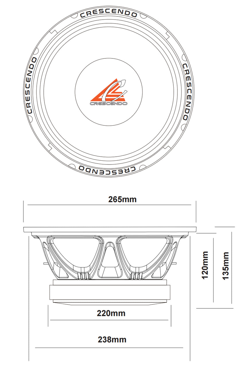 Crescendo Audio - MBC 10" MidBass Cartel Woofer