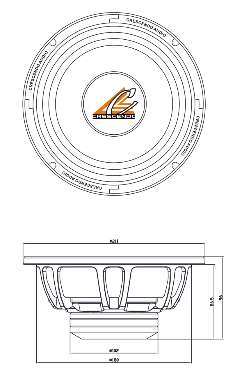Crescendo Audio - UN-8v3 8" Midbass