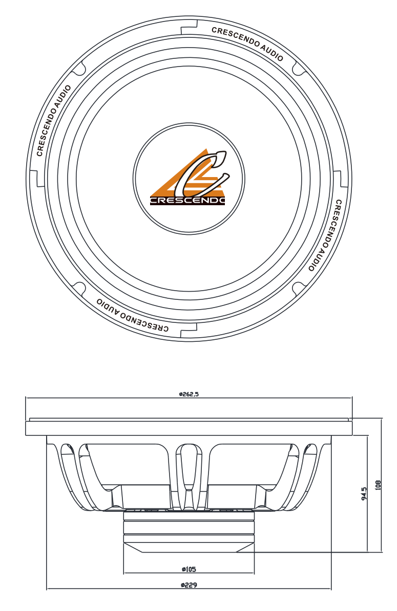 Crescendo Audio - UN-10v3 10" Midbass