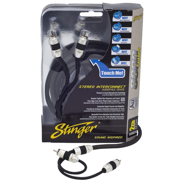 Stinger RCA kabels - 2 kanaals, 8000 Series