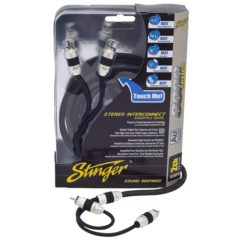 Stinger RCA kabels - 2 kanaals, 8000 Series